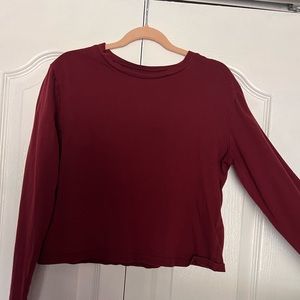 Maroon long sleeved crop shirt